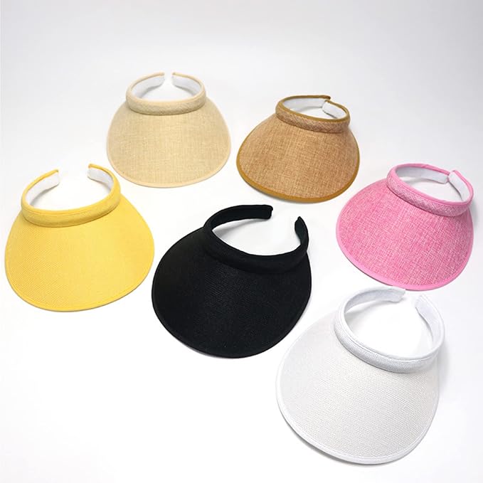 Cloth Covered Slip-On Visor for Women, Adjustable Cap Sports Sun Visors for Men - Image 4