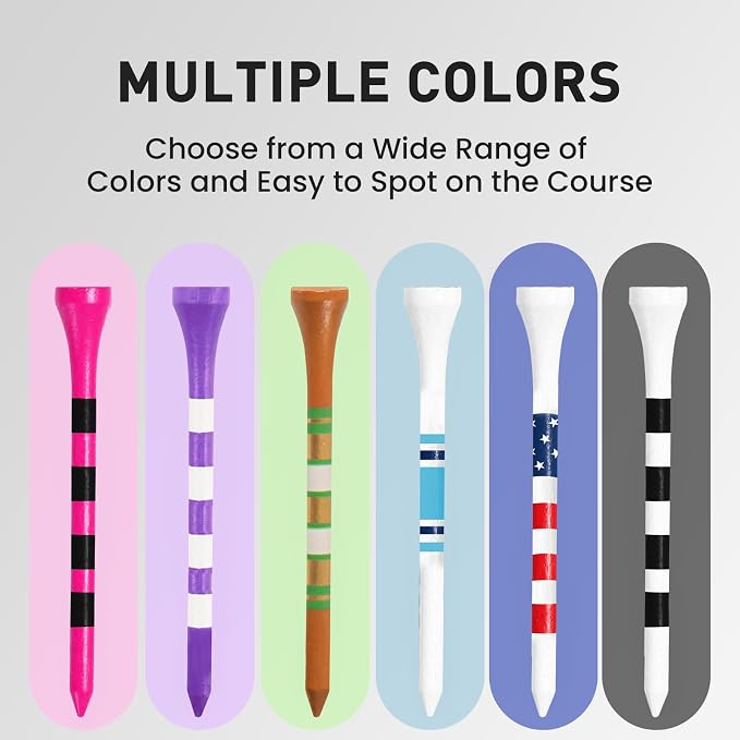 FINGER TEN Golf Tees Wood 3 1/4 2 3/4 Inch Value 50/120 Count, Durable Tees - Image 6