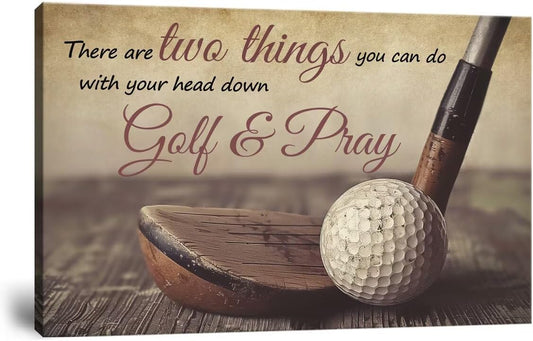 Golf Wall Art Golf Pictures Wall Decor Motivational Quotes Canvas Print Golf Sports Painting Artwork for Living Room Office Club Home Decorations Framed Ready to Hang (12 x 16 inch)