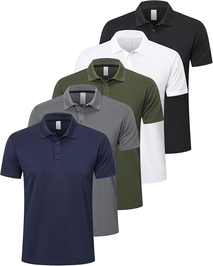 ZENGVEE Mens Polo Shirts Moisture Wicking Short Sleeve Performance Quick Dry by ZENGVEE