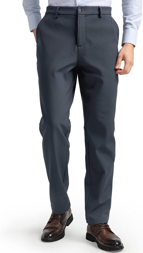 HISDERN Heat 701 Men's Thermal Golf Pants Stretch Fleece 30"/32" No Iron Comfy by HISDERN
