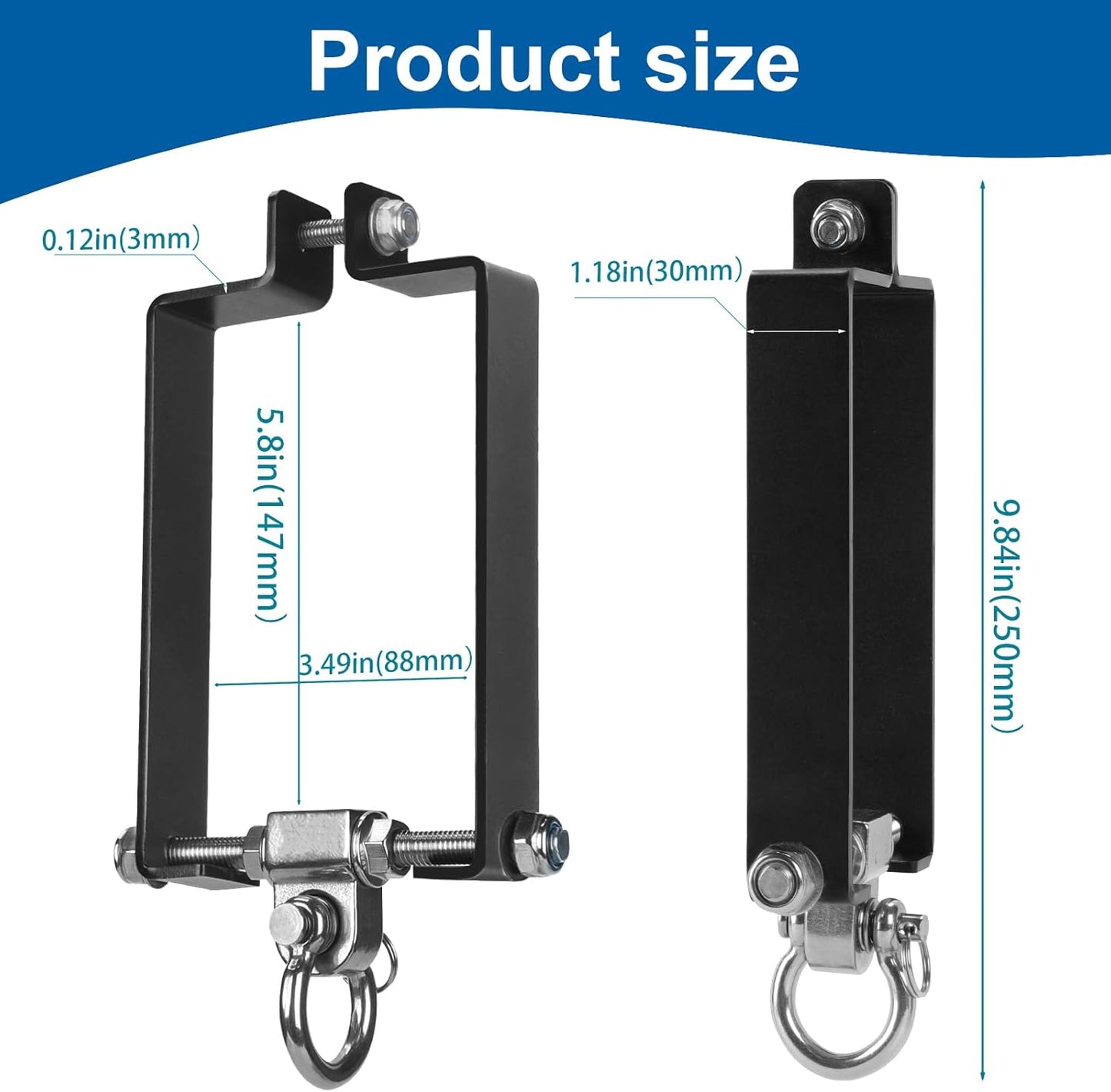 Heavy Duty Swing Hangers Swing Set Accessories for Wooden Sets Snap Hooks Hardware Swing Set Attachments Porch Playground Indoor/Outdoor 660LB Capacity (2 Pcs)