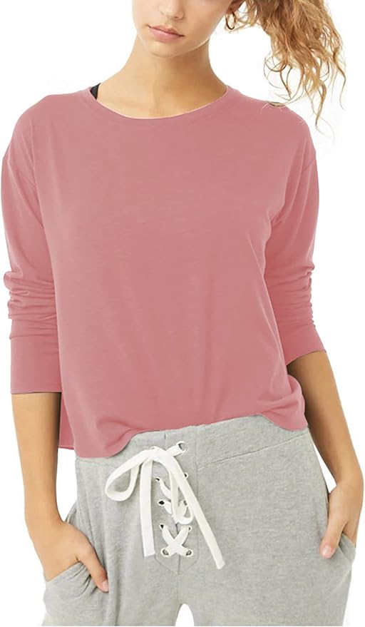 Bestisun Long Sleeve Workout Shirts Yoga Dance Tops Open Back Athletic Clothes - Image 2