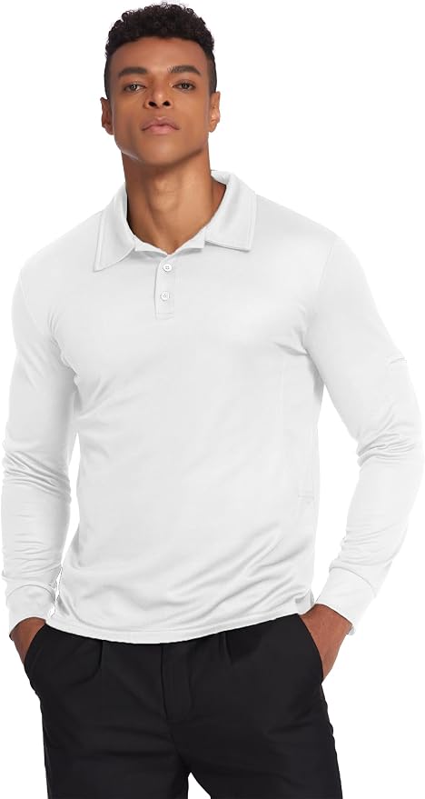 Deyeek Men's Polo Shirts Long Sleeve Golf Polo Shirts - Image 4