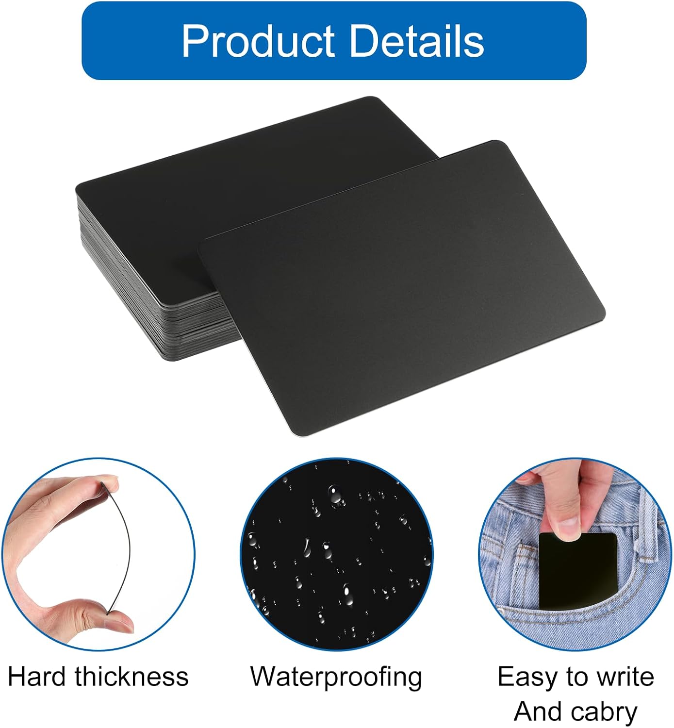 20pcs NFC Cards Rewritable NFC Tags NTAG 215 PVC Cards Blank Easy Convenient Programmable NFC Business Card Chip 504 Bytes Memory NFC Tag Compatible with All NFC Enabled Black