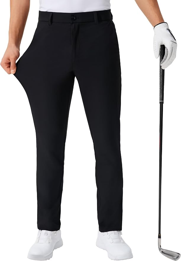 QPNGRP Men's Golf Pants 30"/32"/34" Inseam Lightweight Stretch Work Dress Pants by QPNGRP