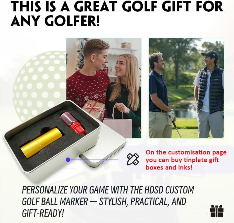 HDSD Custom Golf Ball Stamps Personalized Golf Ball Markers Monograms & Patterns - Golf Accessories
