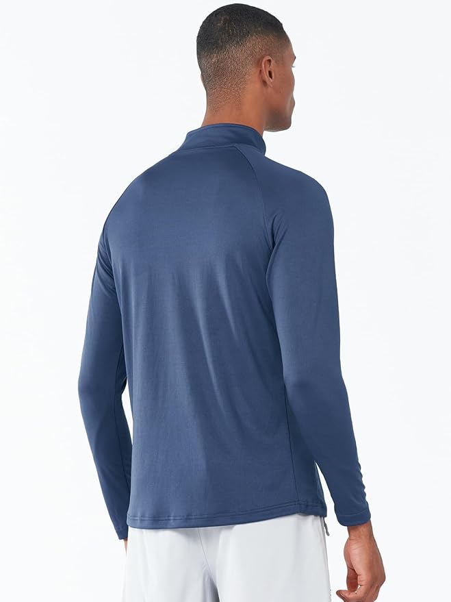NORTHYARD Quarter Zip Pullover Men Running Shirt Long Sleeve Moisture Wicking - Image 3