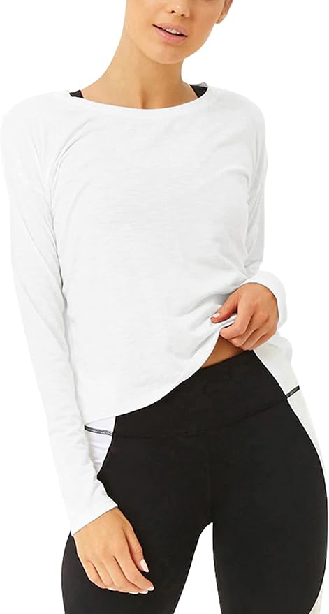 Bestisun Long Sleeve Workout Shirts Yoga Dance Tops Open Back Athletic Clothes - Image 4