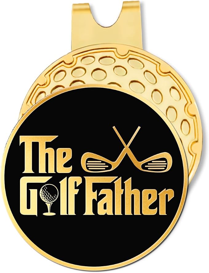 Hafhue The Golf Father Black Gold Golf Ball Marker by Hafhue