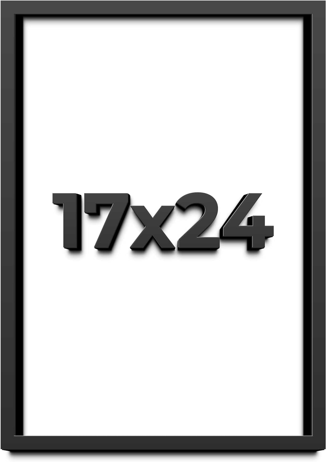 17x24 Shadow Box Black Solid Wood Display Frame with White Acid-Free Backing UV Acrylic & Hanging Hardware - with 3/4" Usable Depth