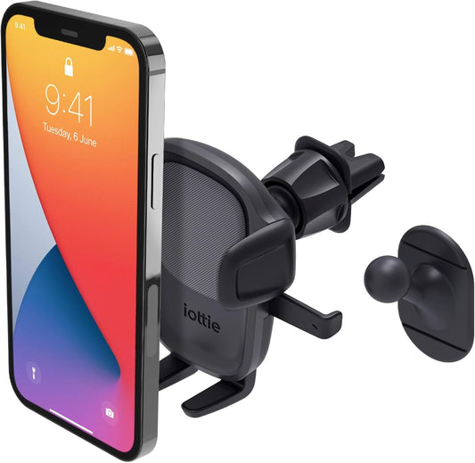 iOttie Easy One Touch Signature Air Vent & Flush Mount Combo - Universal Car Mount Phone Holder for iPhone, Google, Samsung, Moto, LG, and all other Smartphones