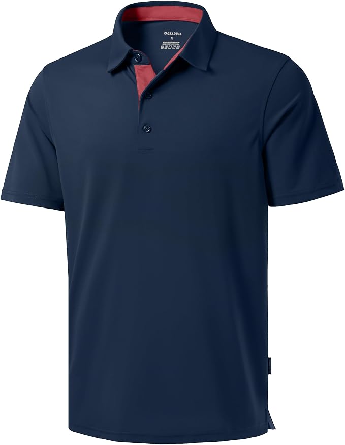 Men's Golf Shirts Dry Fit Moisture Wicking Performance Short Sleeve Collared by GGradual