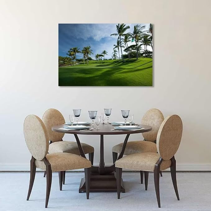 Hawaiian Golf Course Wall Art for Living Room Bedroom Bathroom Home Decorations - Image 2