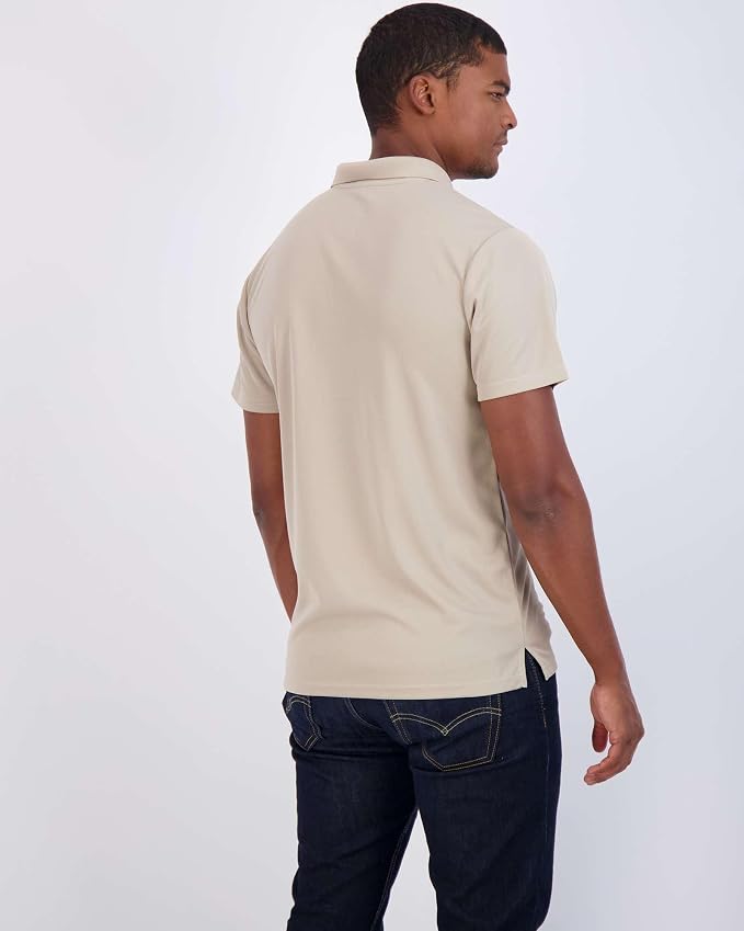 Real Essentials 3 Pack: Men's Quick-Dry Short Sleeve Athletic Performance Polo - Image 4