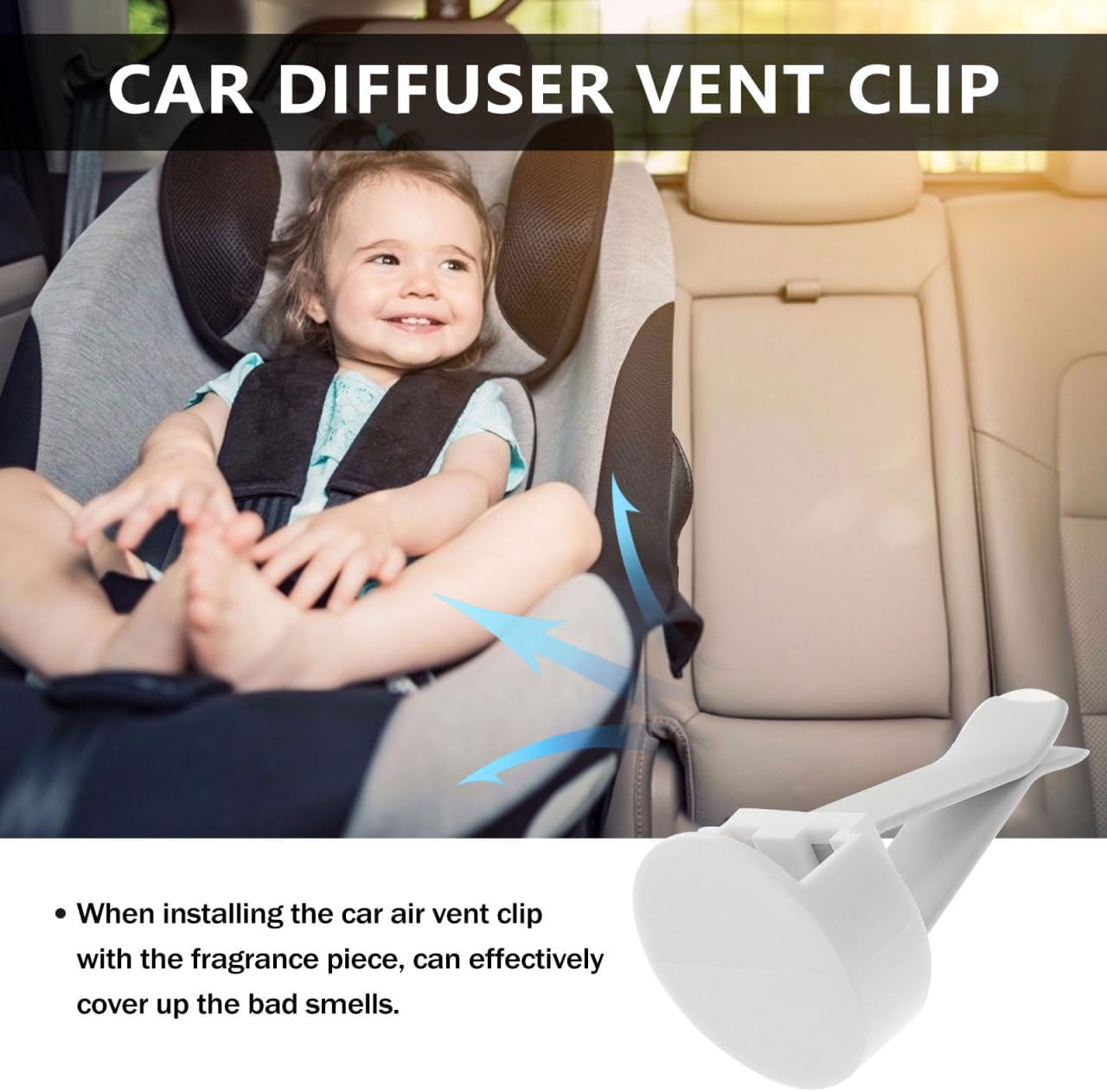 100PCS Car Vent Clips,Air Outlet Clips Car Air Vent Accessories for Home Office DIY Decorations - White