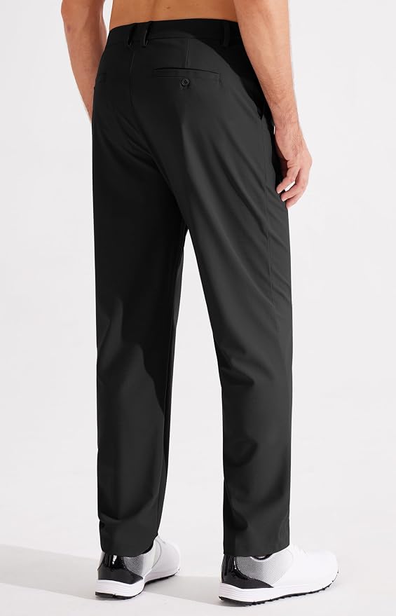 Libin Men's Golf Pants Classic Fit Flat Front Work Dress Pants 29" 31" 33" - Image 2
