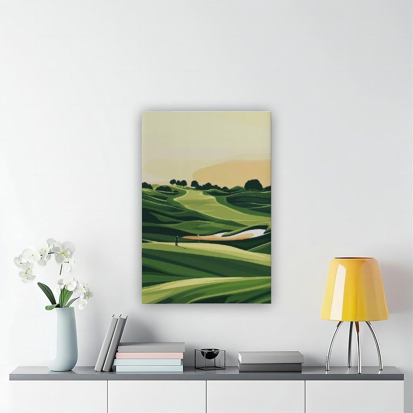 9W Golf Course Poster Green Scenery Decoration Wall Art for Office Living Room Unframe-style 24x36inch(60x90cm)