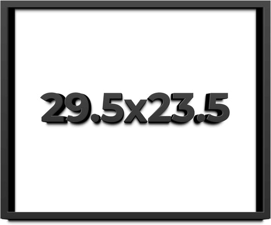 29.5x23.5 Shadow Box Black Solid Wood Display Frame with White Acid-Free Backing UV Acrylic & Hanging Hardware - with 3/4" Usable Depth