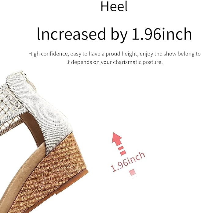 WOJWSKI Women's Slide Wedge Sandal Open Toe High Heel Zipper Back Platform - Image 2