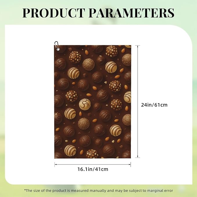 Chocolate & Nuts Golf Towel Waffle Microfiber - Image 4