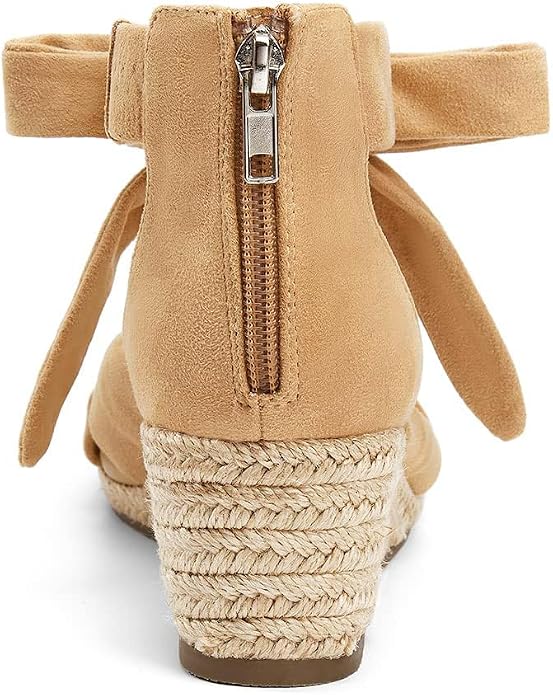 LAICIGO Womens Espadrilles Wedge Sandals Back Zipper Closure Open Toe Platform - Image 6