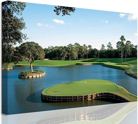 chenchenArt USA Golf Course Wall Art TPC Sawgrass Golf Course Pictures Canvas by chenchenArt