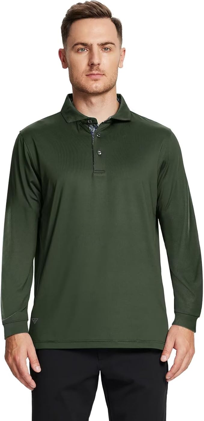 Mens Polo Shirts Short and Long Sleeve Casual Solid Stylish Dry Fit Performance - Image 3