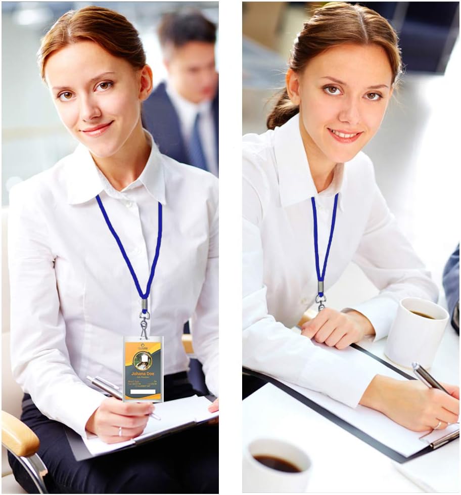 120 Pcs Blue Lanyards Premium Bulk Lanyards Round 36" with Swivel J Hook for ID Name Badge Holder, VIP, School, Kids, Coach, Conference, Festival and Hang Keys