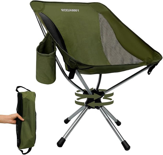 Camping Chairs, 360° Degree Swivel Folding Chairs, Portabl Outdoor Chairs by Rodanny