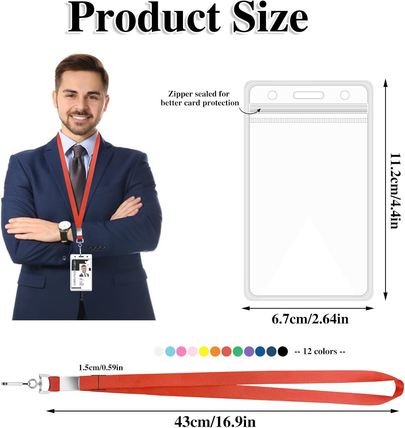 24 Pack Lanyards for ID Badges Cruise Lanyard for Ship Cards with Waterproof ID Badge Holder Cruise Essentials 2025 (12 Colors)