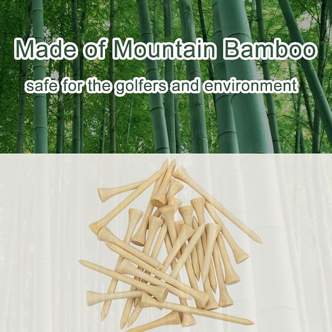 110 Pcs Bamboo Golf Tees 3 1/4 Inch, Friendly Biodegradable, Long and Tall Golf - Image 2