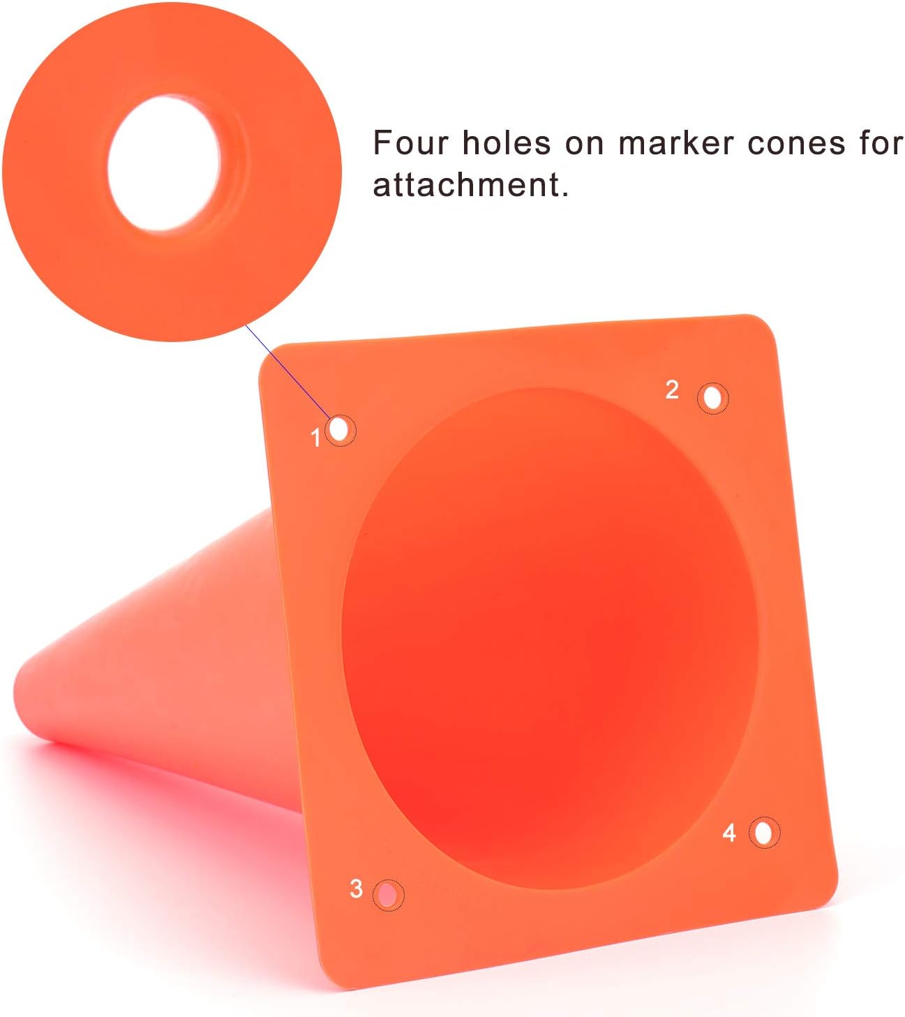 12 Inch Traffic Training Cones, Plastic Safety Parking Cones, Agility Field Marker Cones for Soccer Basketball Football Drills Training, Outdoor Sport Activity & Festive Events - 6 Colors