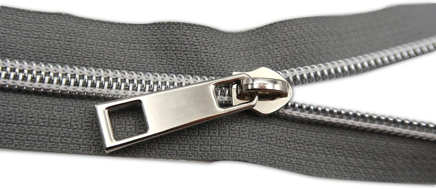 HOLSHUN #5 Zipper Sliders Zipper Pull 30pcs Bulk Heavy Duty Metal Silver Pulls for #5 Nylon Coil Zippers Replacement #5 Sliders for Luggage Luxury Bag Hardware Luggage & DIY Craft Supplies