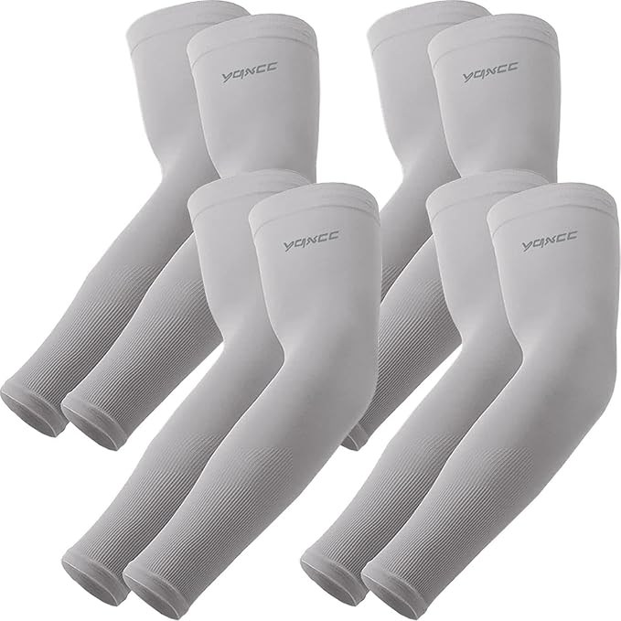 YQXCC 4 Pairs Arm Sleeves, Cooling UV Sun Protection Sports Compression Sleeves by YQXCC