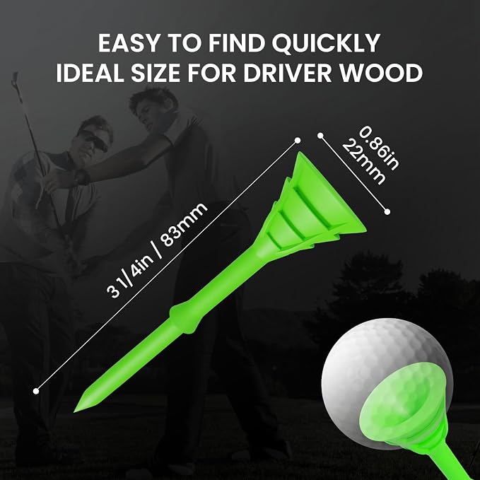 FINGER TEN Unbreakable Golf Tees Plastic 3 1/4 inch Value 50/100 Pack, Low - Image 5