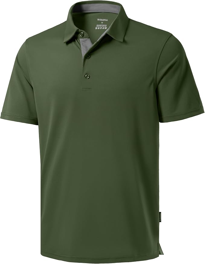 Men's Golf Shirts Dry Fit Moisture Wicking Performance Short Sleeve Collared by GGradual