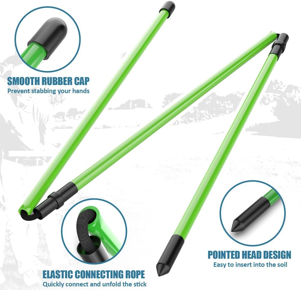 2 Pack Premium Golf Alignment Sticks, 48 Inches Fluorescent Green Golf Training Aid for Aiming, Putting, Full Swing, Collapsible Golf Swing Trainer with Clear Tube Sleeve for Easy Carrying