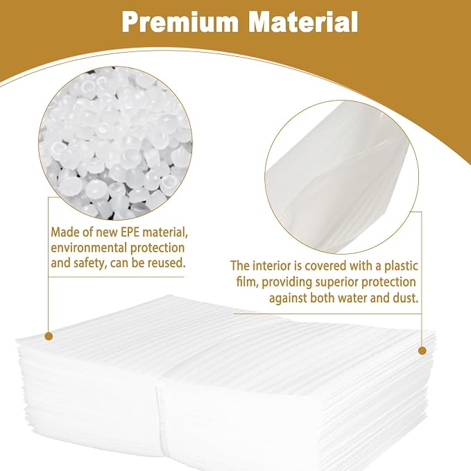 100 Pack 8''x12'' Cushion Foam Pouches, Moving Supplies - Image 5