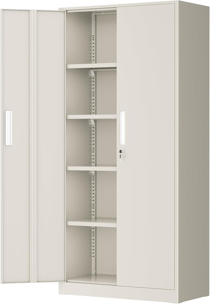 Greenvelly Metal Storage Cabinets, 72” Steel Garage Storage Cabinet by Greenvelly