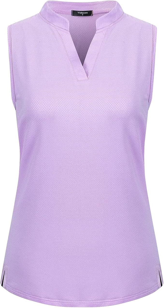 Womens Sleeveless Golf Polo Shirts Lightweight Tennis Sport Tops by Vidusou