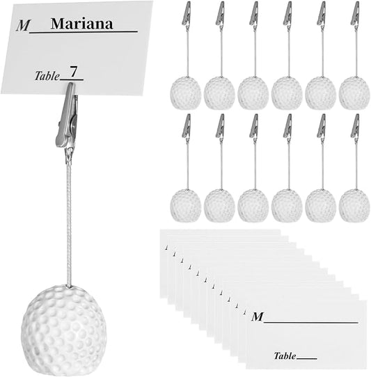 12 Pcs Ball Base Memo Clips, Resin Golf Ball Shaped Card Holders by COSYOO