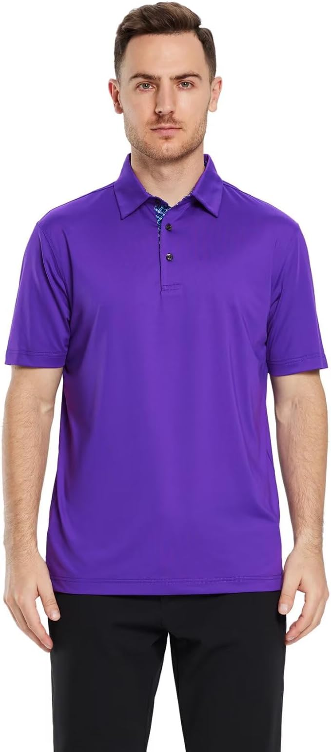 Mens Polo Shirts Short and Long Sleeve Casual Solid Stylish Dry Fit Performance - Image 2