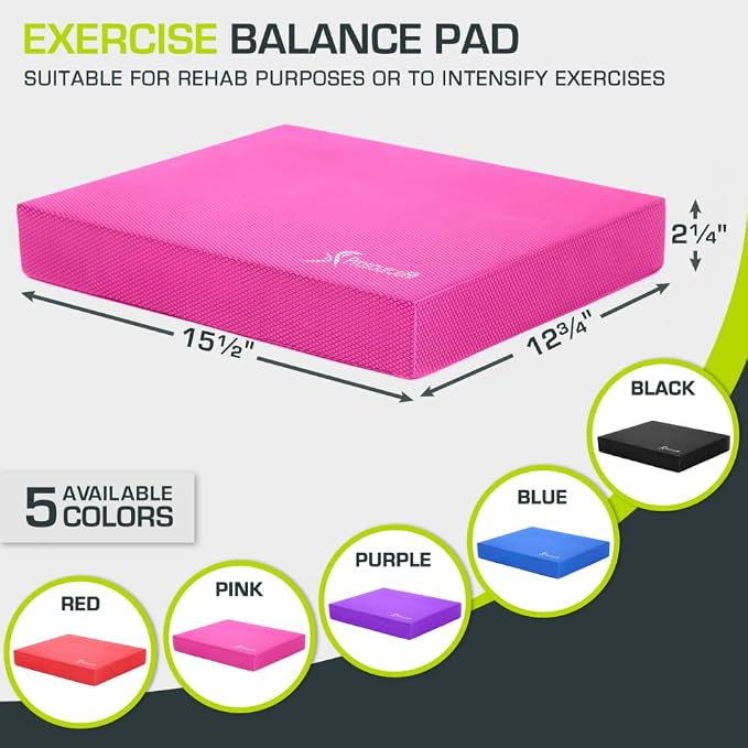 ProsourceFit Exercise Balance Pad – Non-Slip Cushioned Foam Mat & Knee Pad - Image 2