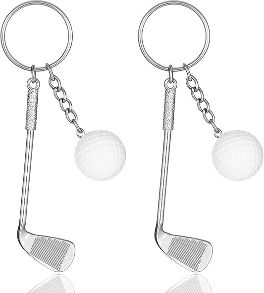 2 PCS Golf Club Keychain, Mini Alloy Golf Keychain Golf Gifts Keychains by Unknown
