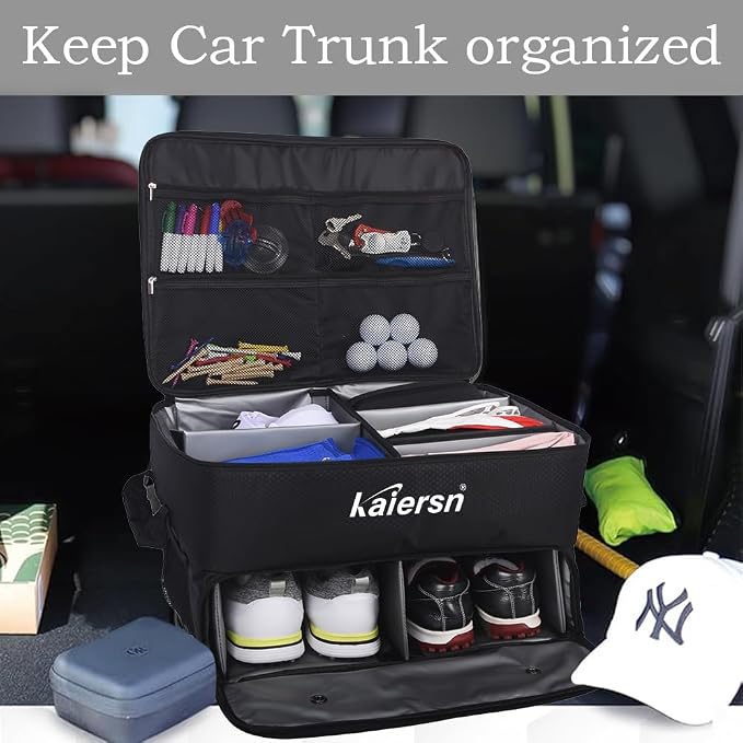 2 Layer Golf Trunk Organizer, Waterproof Car Golf Locker - Image 4