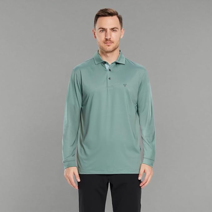 Mens Polo Shirts Short and Long Sleeve Casual Solid Stylish Dry Fit Performance - Image 6