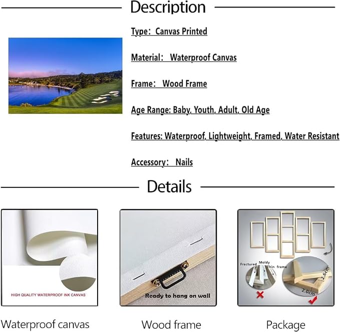 Pebble Beach Golf Course Wall Art Picture - Image 7