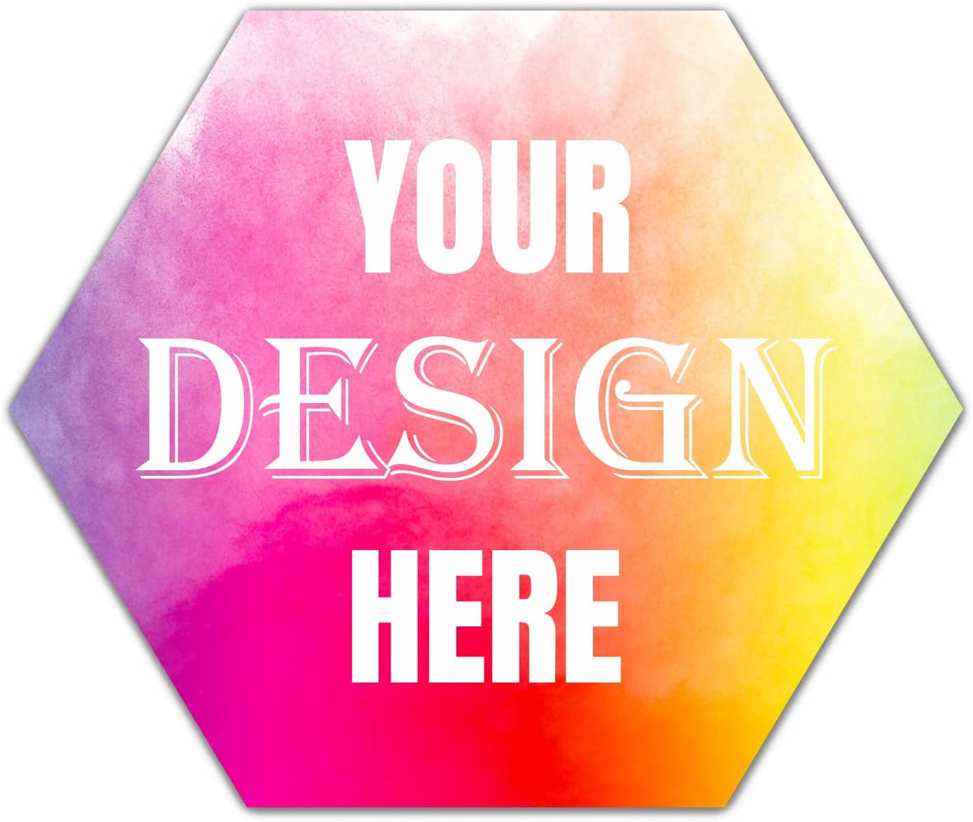 Hexagon 4 Inch Custom Labels - Personalized Stickers with Logo & Text (100-500 Count)