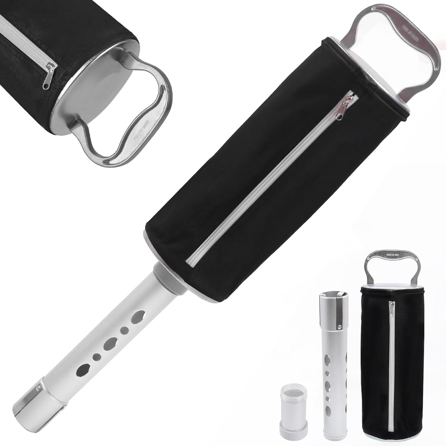 HOW TRUE Shag Bag for Golf Balls, Golf Ball Retriever with Detachable Aluminum Alloy Tube, Golf Shag Bags, Hold up to 70 Balls